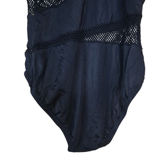 DKNY Swim Women's 10 Black Mesh One Piece Swimsuit with Classic Tank Design - Picture 6 of 9